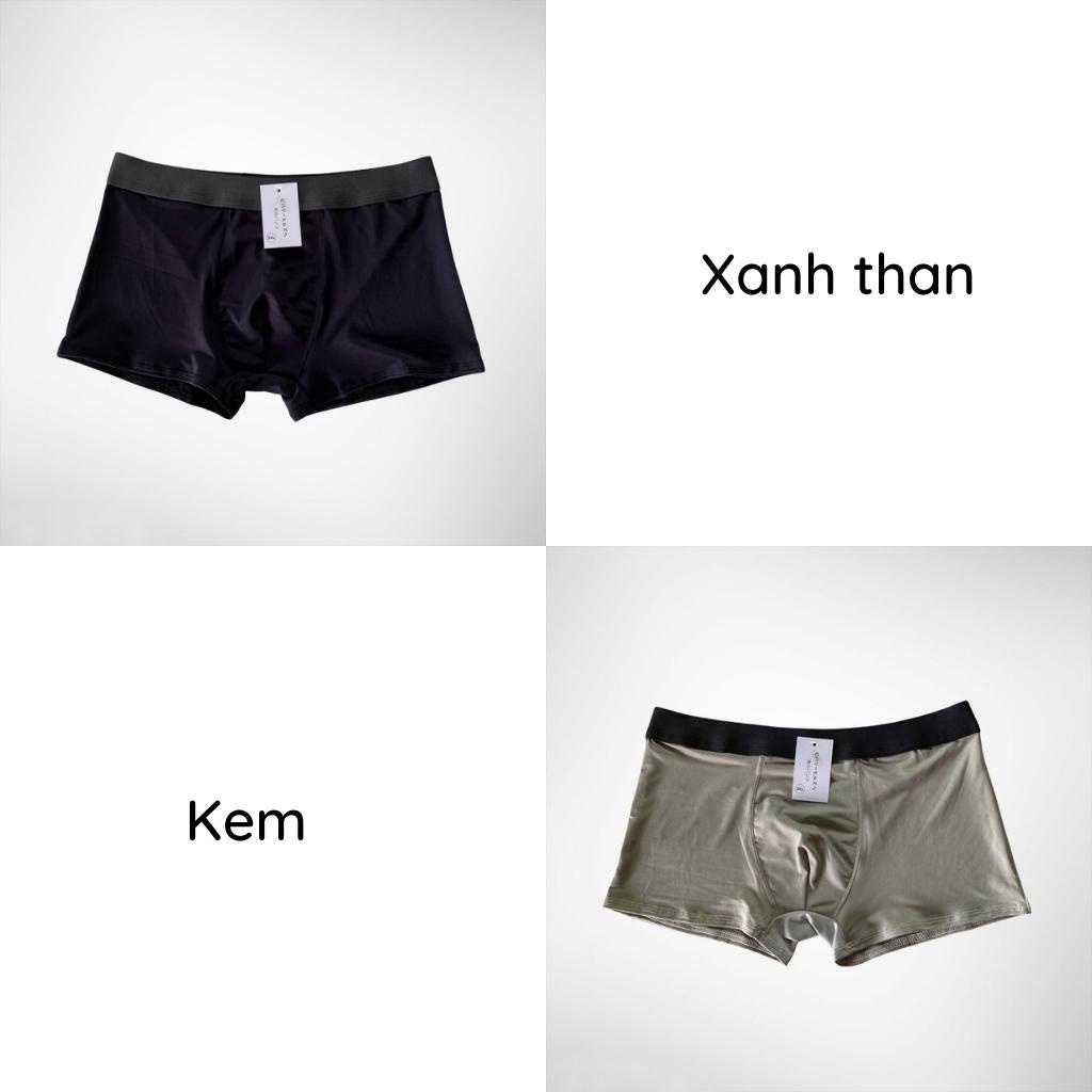 Quần lót nam thun lạnh boxer cao cấp sịp dạng đùi cạp trơn vải kháng khuẩn co giãn 4 chiều DOLMAN QL03