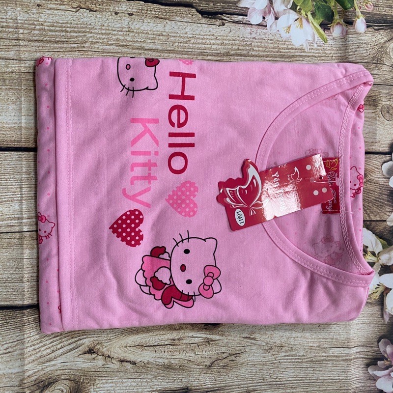 Bộ bầu và sau sinh mặc nhà Vemisa –bộ đồ dài tay HELLO KITTY chất cotton thoáng mát thiết kế cho con bú tiện lợi BD922