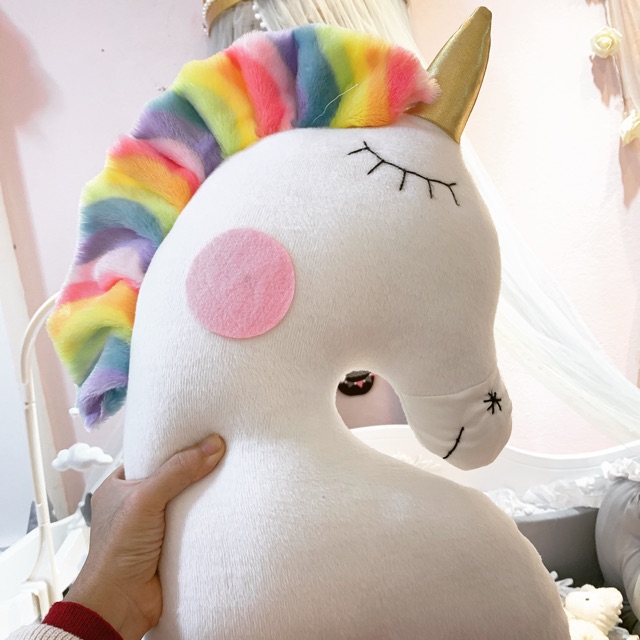 Gối ngựa Unicorn - ngựa Pony cao cấp Vuông Tròn, thú cưng gấu nhồi bông an toàn đáng yêu cho bé