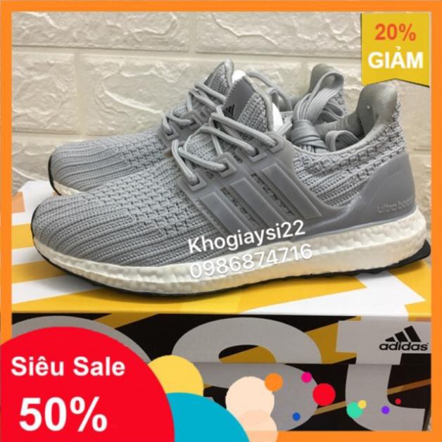 [XẢ KHO] [SALE SỐC-Chuẩn HÀNG] Giày ultra boost 4.0 XÁM TRẮNG 36->43 ! ✔️ [ NEW ] . rẻ HOT ✔ * L > , ₃ . * ☭