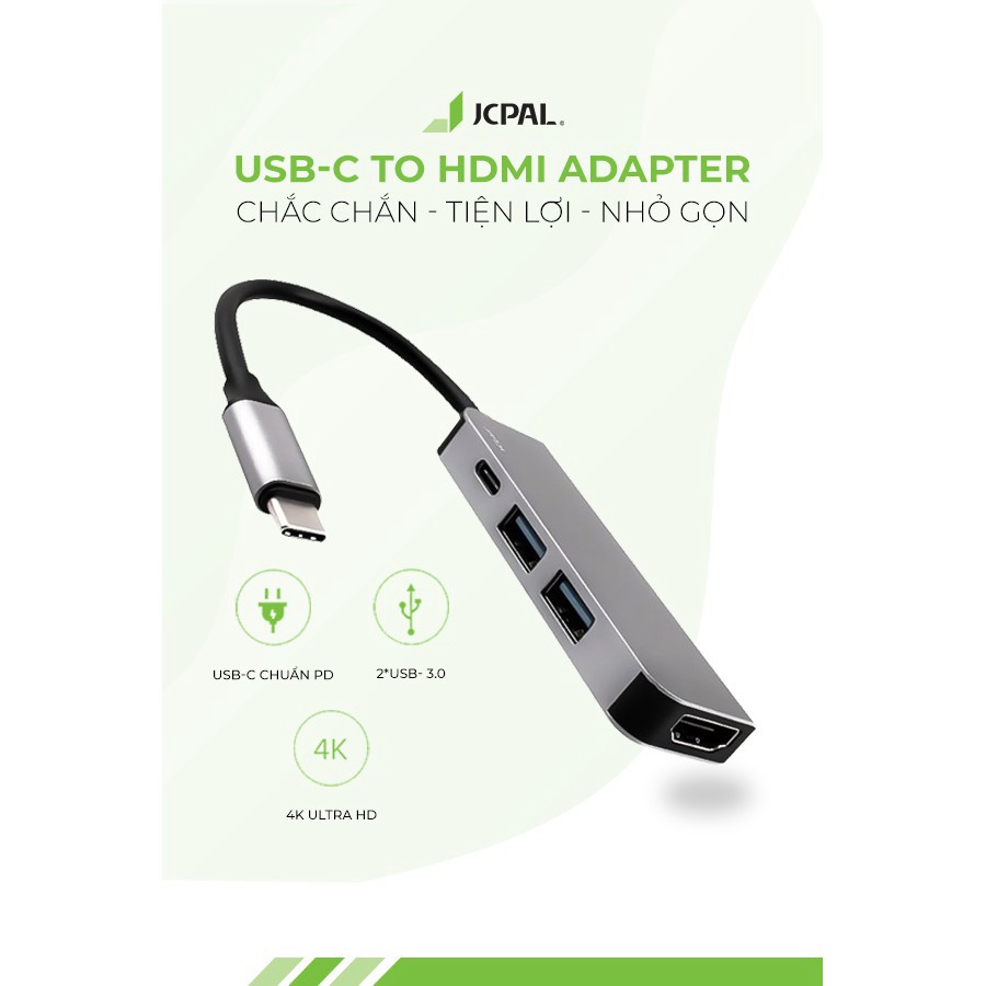 Cổng chuyển/Hub JCPAL LINX USB-C to HDMI Adapter and Charging 4in1