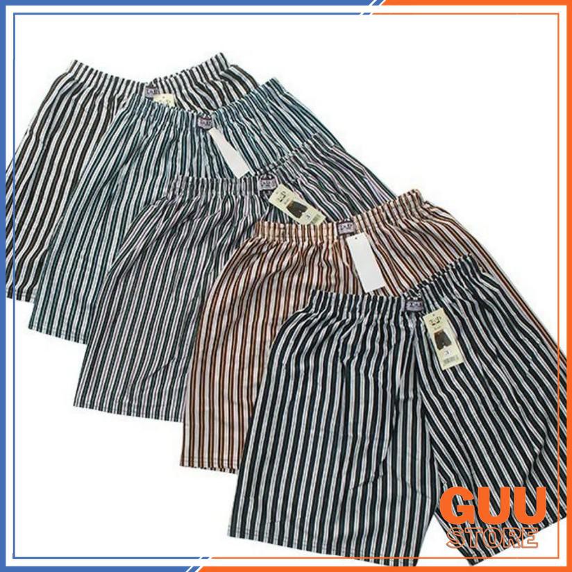 [𝗖𝗢𝗠𝗕𝗢 𝟱] Quần Đùi Thun Mặc Nhà Ngủ Nam Họa Tiết Kẻ Sọc Hàng Chuẩn 100% Cotton QNSK | BigBuy360 - bigbuy360.vn