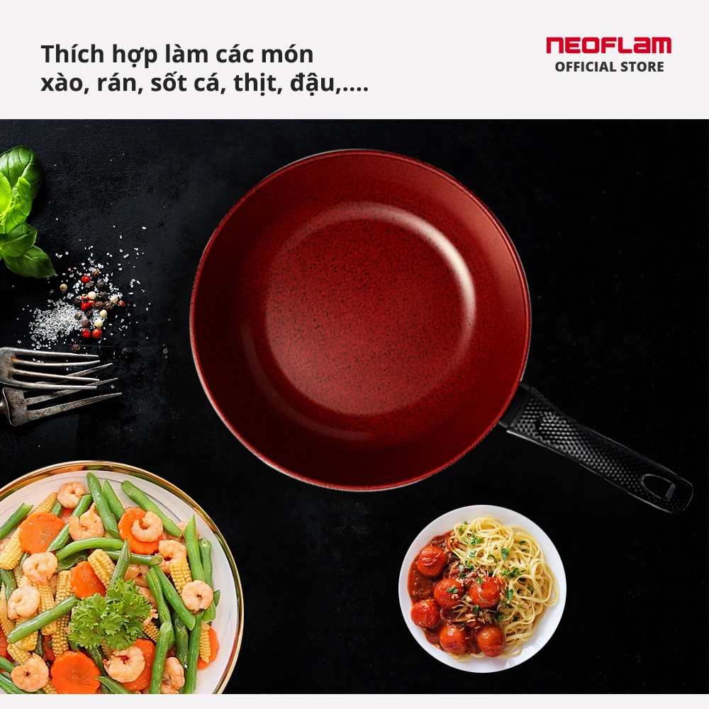 [Mã BMBAU300 giảm 10% đơn 499K] Chảo xào de Chef Neoflam size 28cm , tráng gốm an toàn, chống dính EKDCW28I