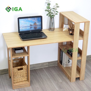 Bàn học bàn làm việc kèm kệ sách chất liệu gỗ MDF chắc chắn decor phòng cực tiện lợi GP09