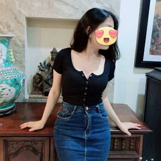 Áo Croptop Nút Bấm - Cúc bấm (10 màu)
