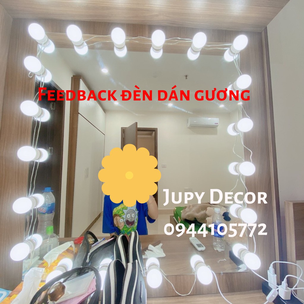 ĐÈN LED DÁN GƯƠNG TRANG ĐIỂM TIỆN LỢI, TRANG TRÍ GƯƠNG TRANG TRÍ PHÒNG CỰC SÁNG KHỒNG CÀN KHOAN ĐỤC