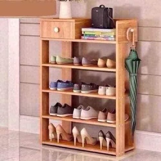 Kệ giầy gỗ 5 tầng có ngăn kéo chắc chắn