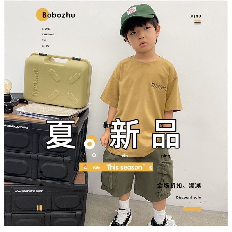 Áo Thun Tay Ngắn In Hình Phong Cách Hip hop Hàn Quốc Thời Trang Mùa Hè Mới Cho Bé Trai Trung Niên