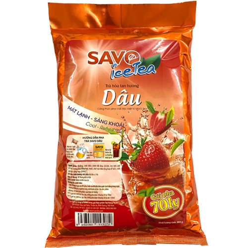 Trà Dâu Hòa Tan SAVO (Strawberry Icetea) - Túi 800g