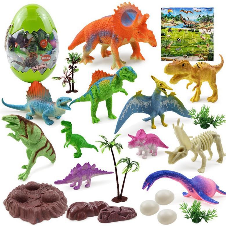 Đồ chơi trứng Khủng Long-Mô hình khủng long nhựa dẻo-siêu bền-sưu tầm-chơi trong nhà-màu sắc bắt mắt
