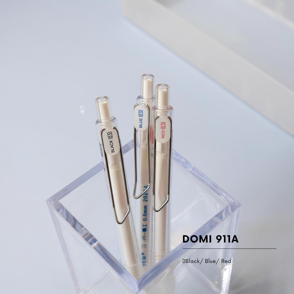 Bút Gel Bấm Domi Ngòi 0.5mm Mực Đen/ Đỏ/ Xanh Dương DM911A