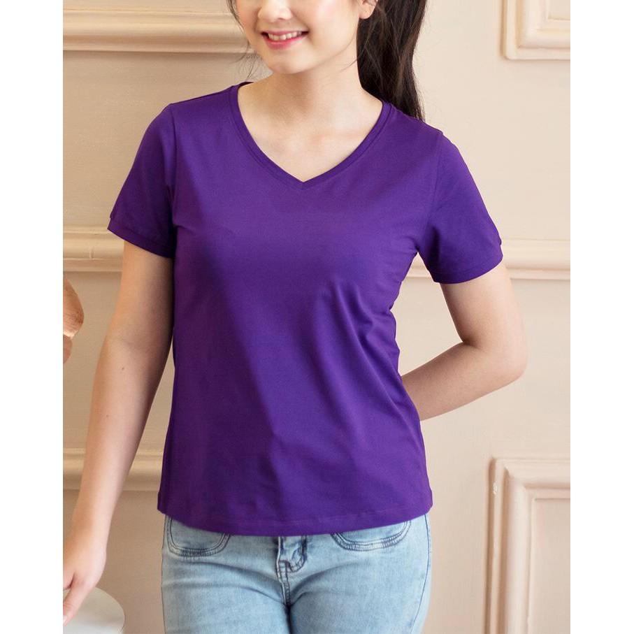 Áo thun nữ cổ tim - Tím