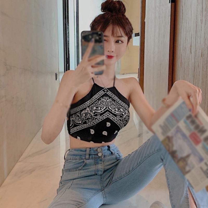 SIÊU HOT Áo Yếm Dây Chéo Thổ Cẩm Ulzzang, Áo 2 Dây Thổ Cẩm Nữ Croptop Sexy