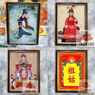 [NHIỀU MẪU] Tranh Bà Cô Tổ (Bà Tổ Cô) 36x48cm bằng vải phủ bóng khung composite xịn xò