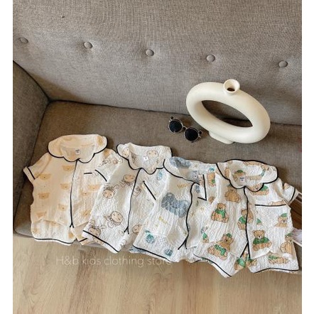 Bộ Pijama Cộc Tay Cho Bé, Bộ Mặc Nhà Chất Đũi Xốp Mềm Đẹp Họa Tiết Cute Cho Bé Trai, Bé gái_umeekids
