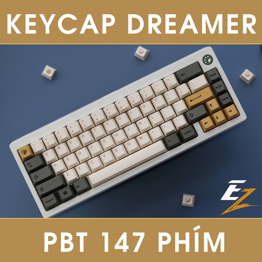 Keycap Cho Bàn Phím Cơ Dreamer Thick PBT Dyesub 147 Phím Cherry Profile Của EZPC