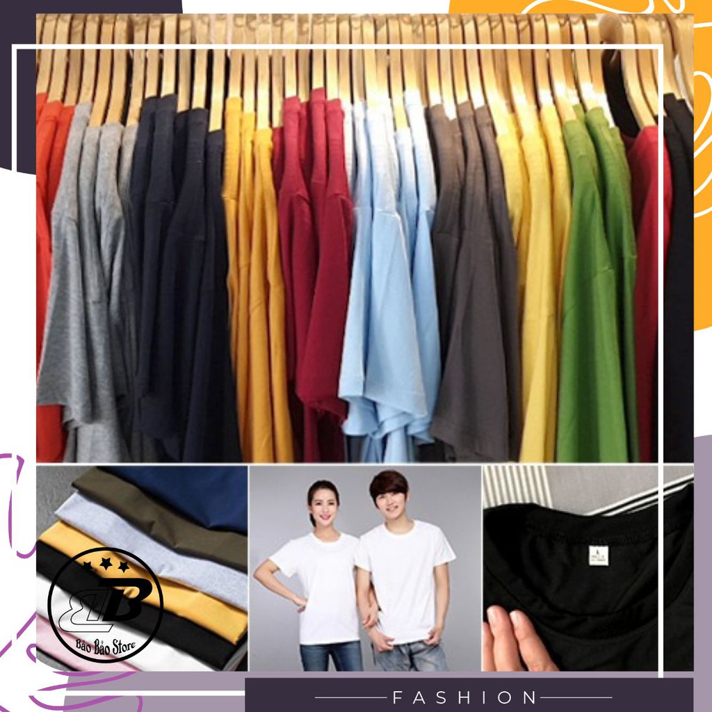 Áo Thun Áo Phông Nam Nữ Trơn Vải Dày Chuẩn Cotton Bảo Bảo Store