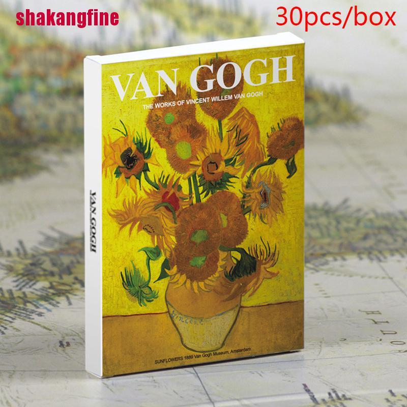 Set 30 Tấm Bưu Thiếp In Tranh Van Gogh Cổ Điển