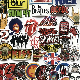 Bộ 50 sticker dán trang trí xe hình biểu tượng nhóm nhạc Rock beatles