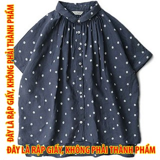 Rập giấy LL013 - Sơmi nhún cổ, vạt lệch