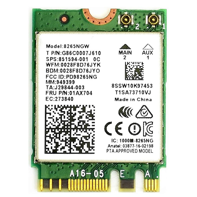 Thiết Bị Wifi Không Dây E Intel Ac8265 2.4ghz / 5ghz Wifi Và Bluetooth 4.2 Cho Jetson Nano | BigBuy360 - bigbuy360.vn