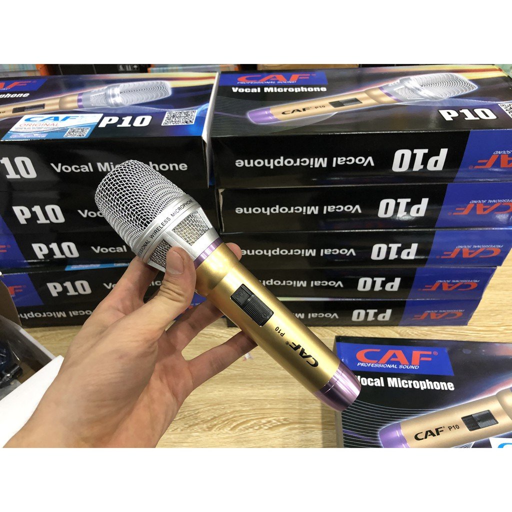 Micro karaoke Có Dây CAF P10, Micro Hát Karaoke Gia Đình Chất Lượng Tốt Hay Tay Cầm Chống Xước. Bảo Hành 12 Tháng.