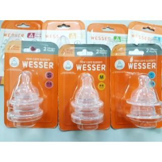 Núm ty Wesser cổ rộng/ cổ hẹp đủ size S,M,L,+ ( vỉ 2 núm)