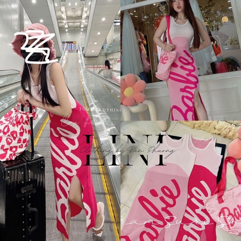 (Clip shop quay) BARBIE DRESS •Váy body mongtoghi barbie phối màu siêu xinh - Chuẩn len Thái Cao Cấp