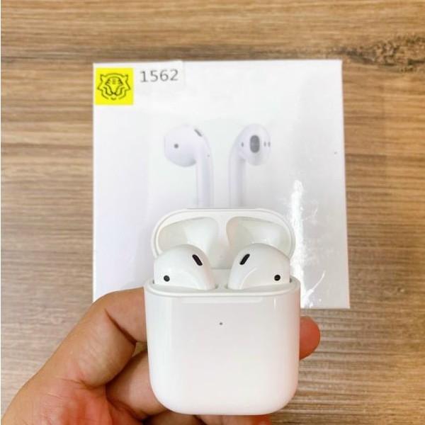 Tai Nghe Bluetooth Iphone Air-pods 2 Hổ Vằn 1562M - Pin 5h (Định Vị - Đổi Tên - Sạc Khong Dây) Cao Cấp Nhất