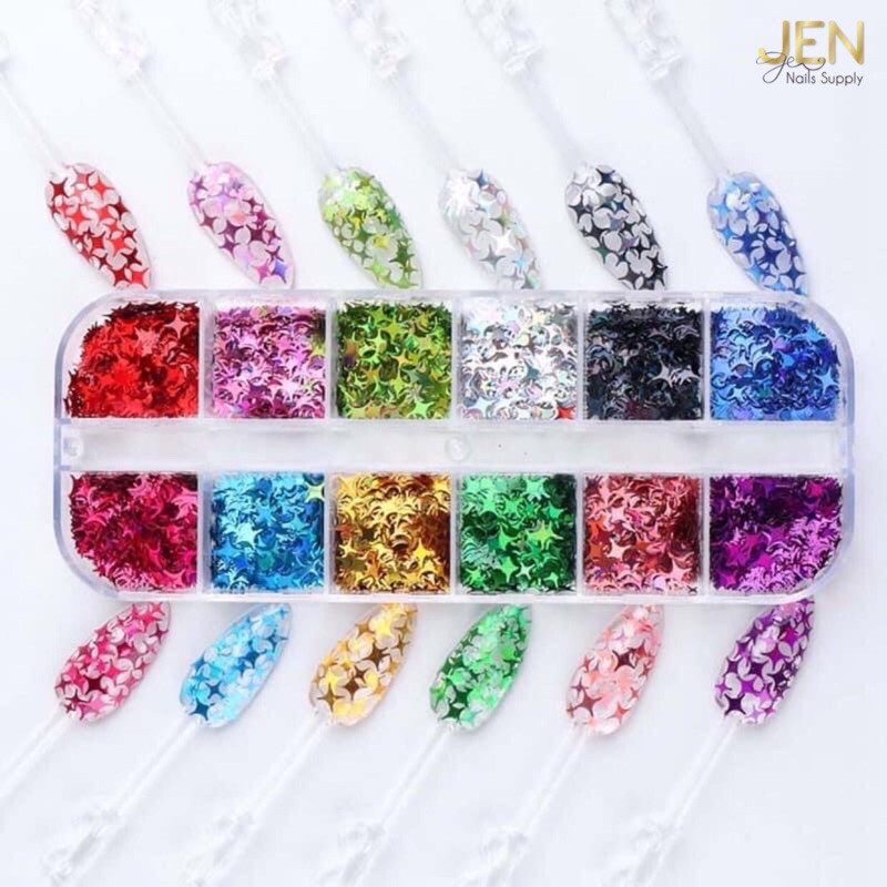 Sequin kim tuyến hình tia sáng-phụ kiện nail móng