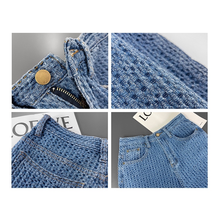 DUNEA Quần Jean Ống Rộng Lưng Cao Phong Cách Sành Điệu Cho Bạn Gái