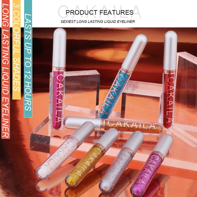 Set 8 Bút Kẻ Mắt Dạng Lỏng Ánh Nhũ Chống Nước Lâu Phai Nhiều Màu Sắc Thời Trang Dành Cho