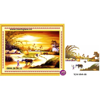 Tranh đá phong cảnh đồng quê DF193 - chưa đính