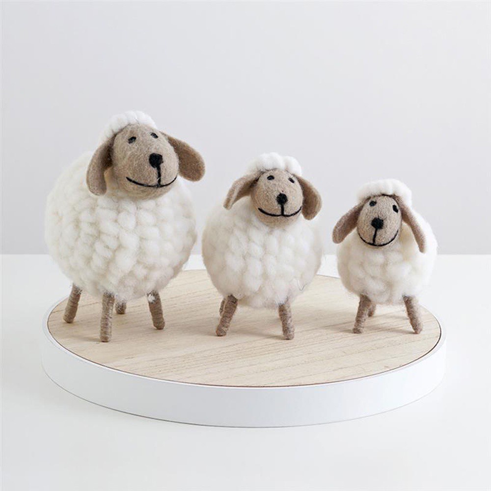 Đồ trang trí Chú Cừu Mini Bằng Vải Nỉ Thủ Công Dễ Thương Trang Trí Nhà Cửa Dịp Giáng Sinh Wmes1