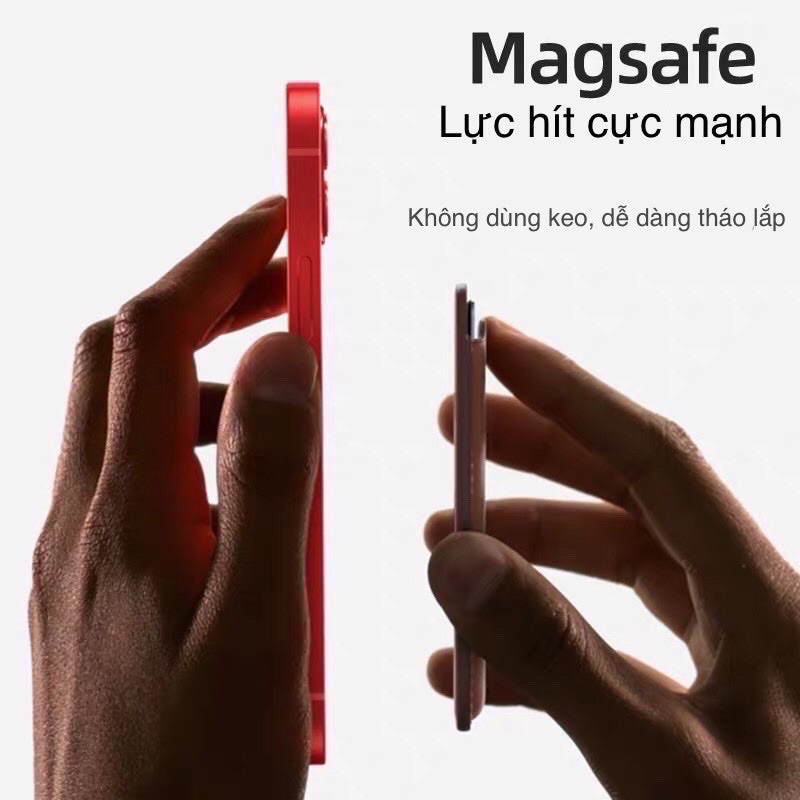 Ví thẻ đựng thẻ mini táo sạc ko dây táo có nam châm thời trang cho táo 12 Mini 12 Pro Max