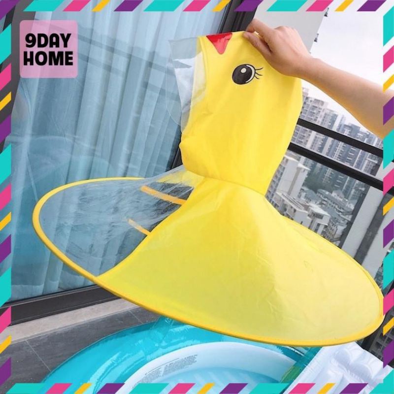 Áo mưa vịt vàng gấp gọn siêu yêu cho bé 3-7 tuổi- mùa mưa