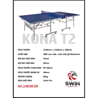 BÀN BÓNG BÀN SWIN KONA T2