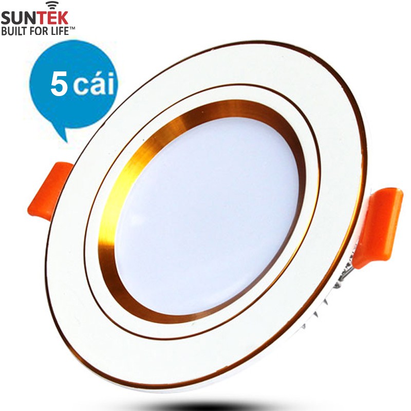 Bộ 10 đèn LED âm trần cao cấp 3 mầu SUNTEK 9W