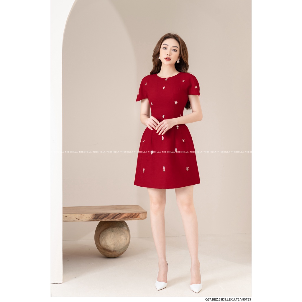 Váy đầm thiết kế tay cánh tiên kết đá cao cấp [ Có video + Ảnh thật ] The Shilla - Q27BEZ.63D3