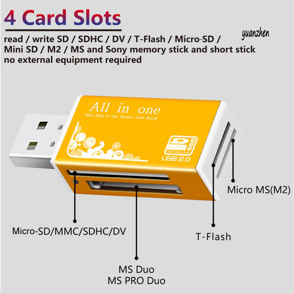 Đầu Đọc Thẻ Nhớ Usb 2.0 Micro-Sd / Tf / Ct / Ms / Sdhc / Mmc | BigBuy360 - bigbuy360.vn