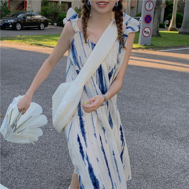 Đầm Hai Dây Nhuộm Màu Ngọt Ngào Thiết Kế Mới Mùa Hè Cho Nữ 2021