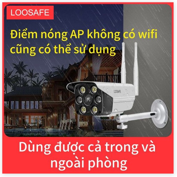 Camera WiFi không dây loosafe tặng thẻ nhớ 64gb và dây nguồn và giá đỡ