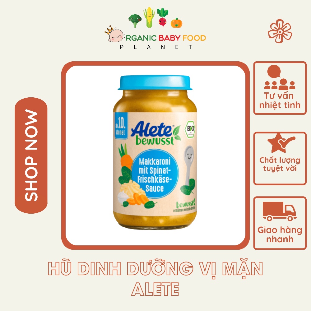 Hũ dinh dưỡng hữu cơ cho bé vị mặn Alete dành cho bé từ 8 tháng tuổi, hàng nội địa Đức hàng bay air 220gram