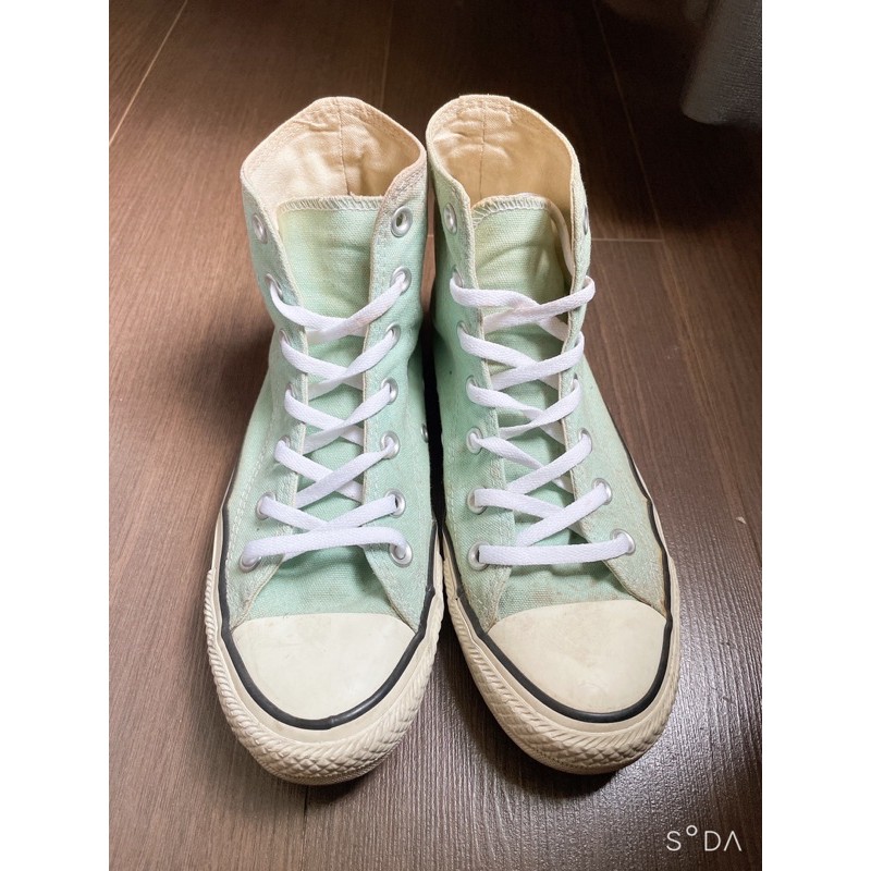 Pass lại giày converse xanh mint cổ cao