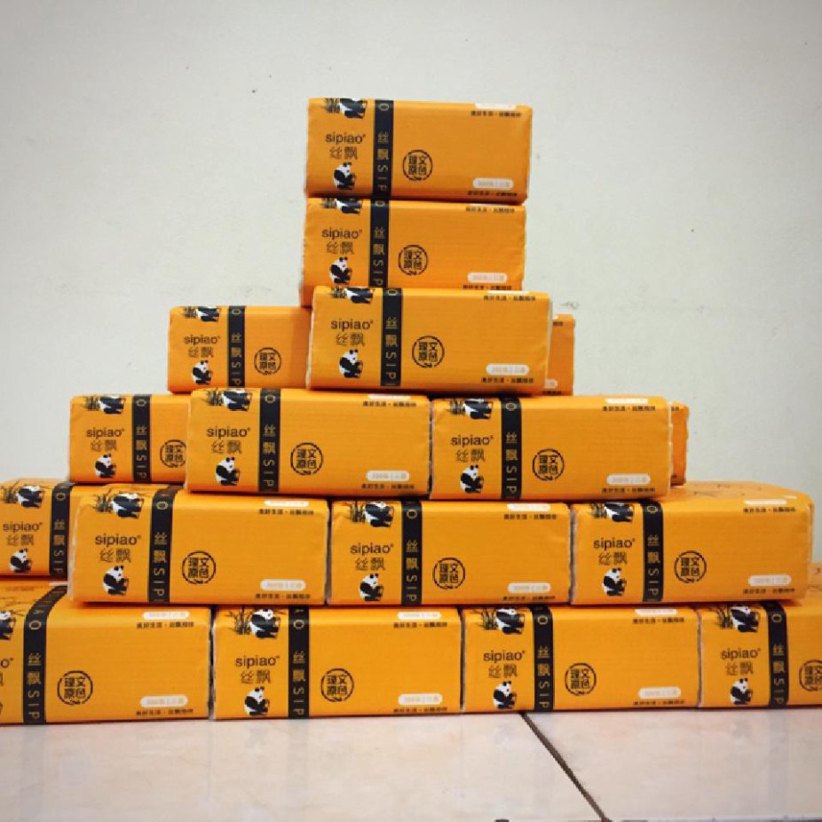 (Giá Tốt Nhất) GIẤY ĂN GẤU TRÚC SIPIAO ( 1 TÚI 300 TỜ)