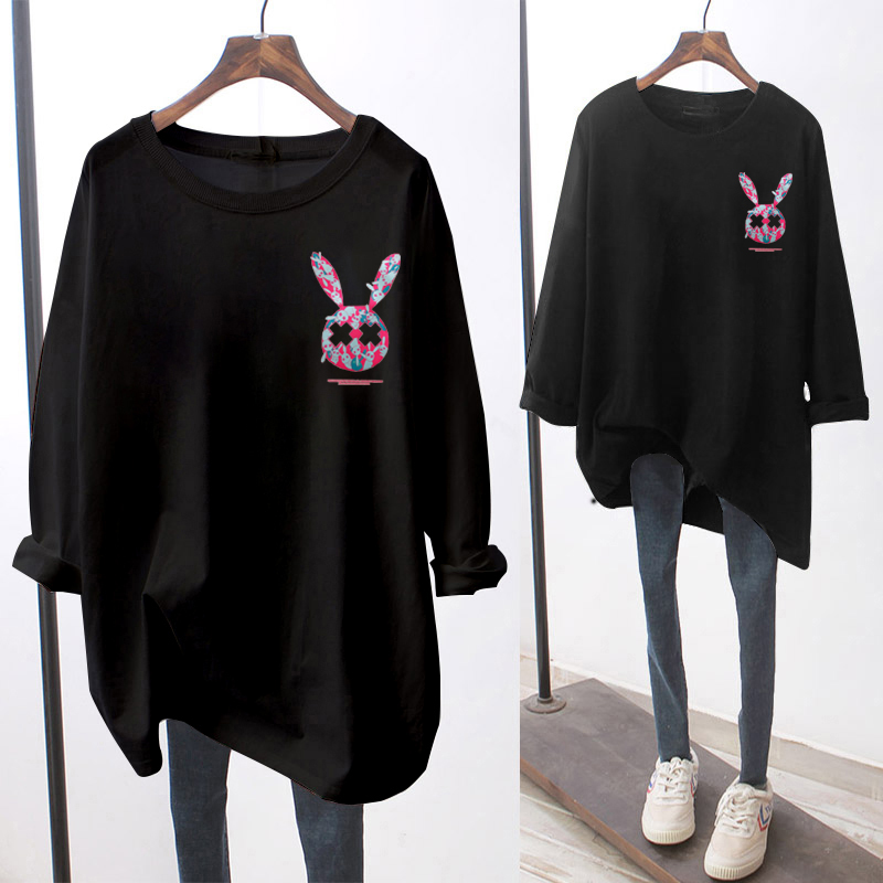 NRVP Áo Thun Nữ Dài Tay Dáng Rộng In Họa Tiết Hoạt Hình 2021