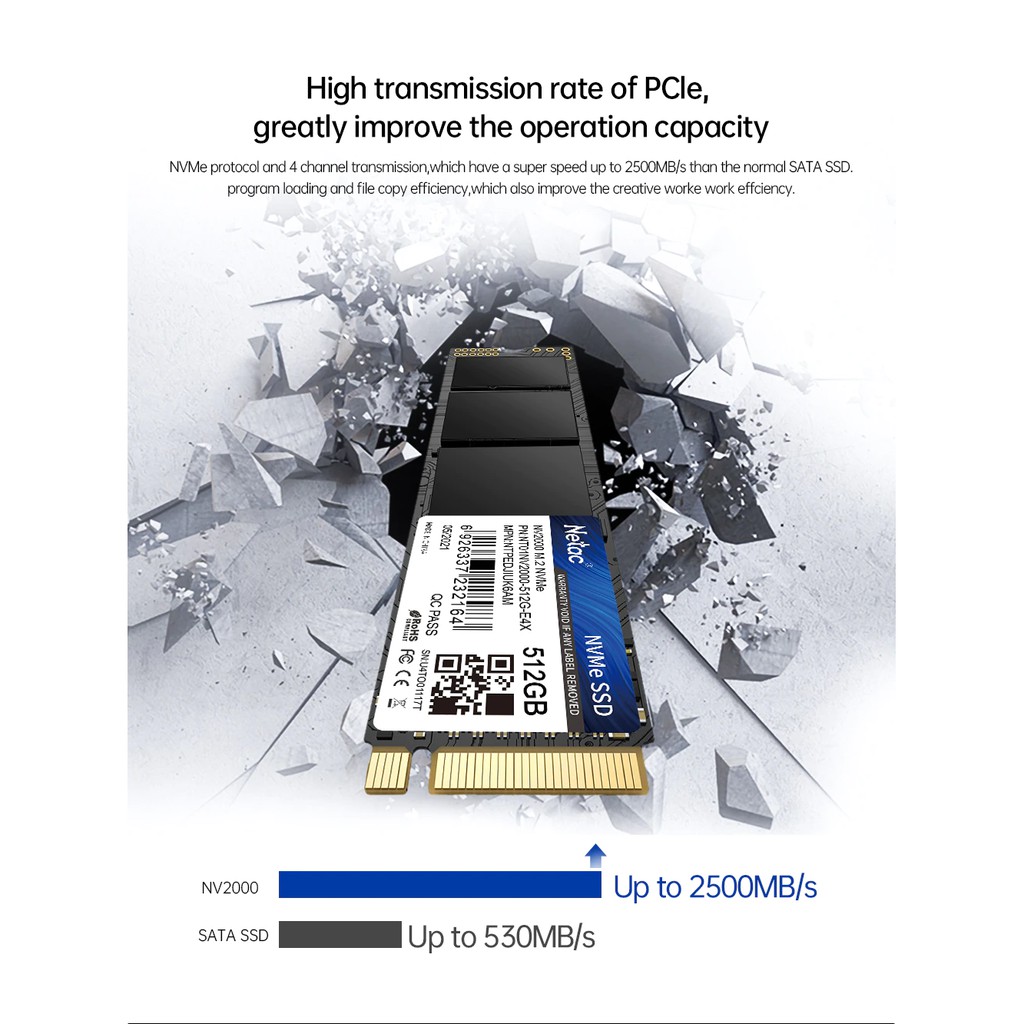 SSD Netac M.2 PCIe NVME NV2000 256Gb 512Gb 1Tb. Đọc Tuần Tự 2400Mb/s | BigBuy360 - bigbuy360.vn