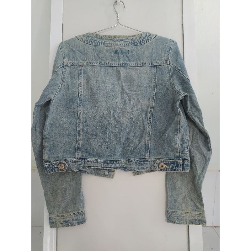 Áo khoác jeans nữ dáng crop top< 49kg