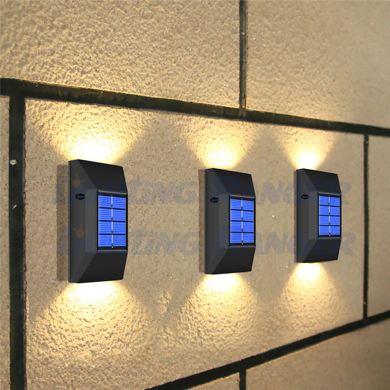2LED / 6LED Đèn năng lượng mặt trời ngoài trời Đèn chiếu sáng đường phố Ánh sáng ban đêm không thấm nước Đèn năng lượng mặt trời Đèn tường để trang trí sân vườn