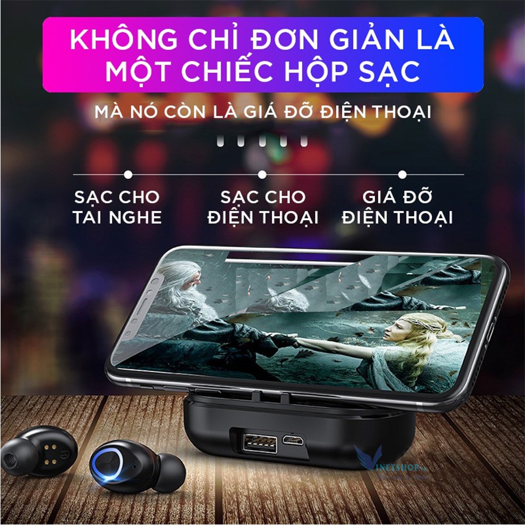 (CAO CẤP) Tai Nghe Bluetooth 5.0 Sound Pro F10, Chống Nước IPX7, Sạc Nhanh, 90h Nghe Nhạc, Tương Thích Cao -dc3860